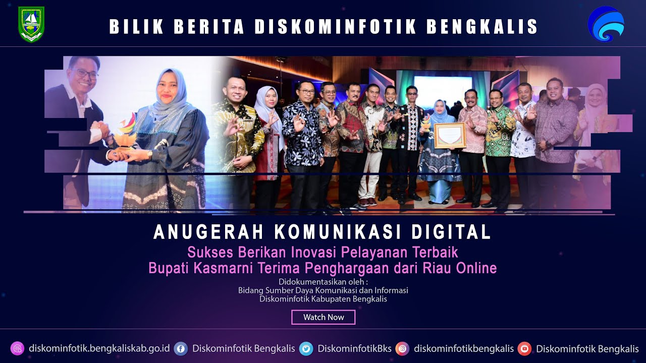 Sukses Berikan Inovasi Pelayanan Terbaik, Bupati Kasmarni Terima Penghargaan dari Riau Online Air Kulim